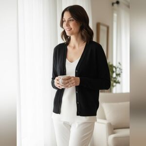 NEW! Cashmere Elegant Black Cardigan by AQUA Cashmere sz XL NWOT